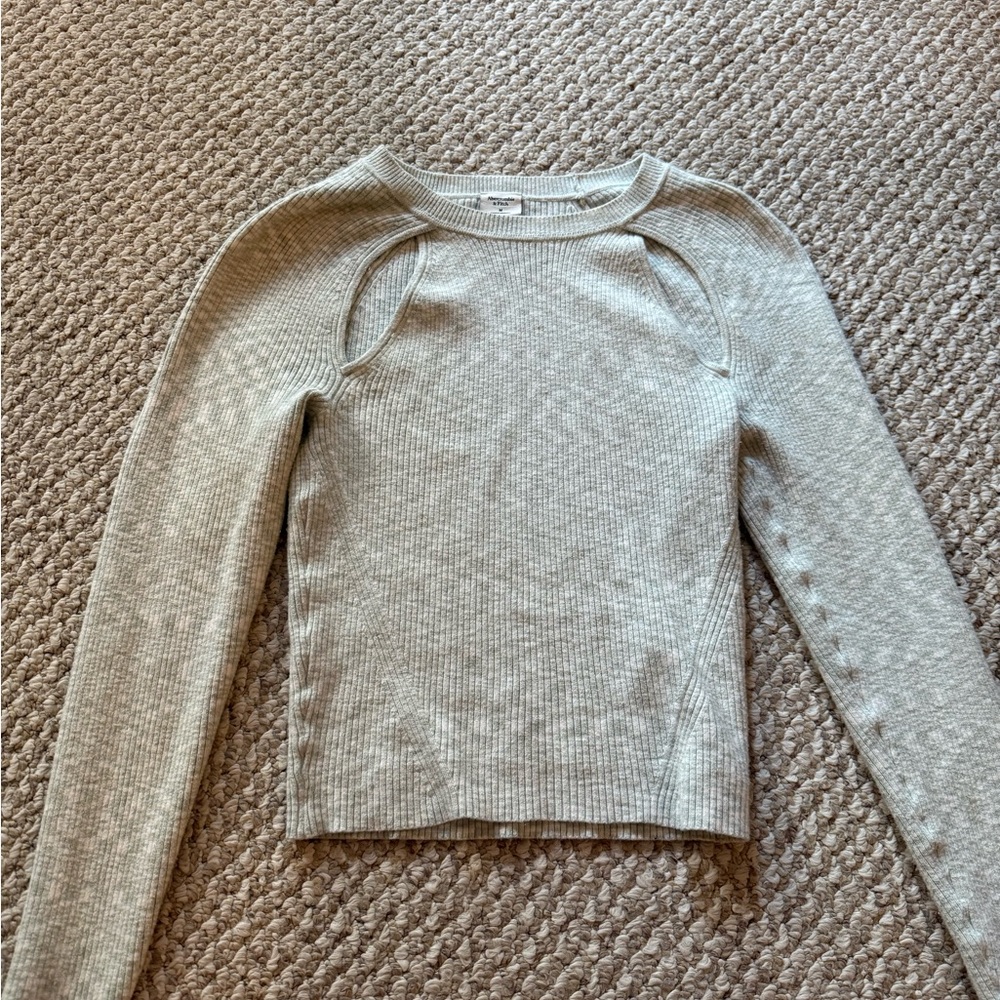 Abercrombie & Fitch Light green Ribbed Knit Top